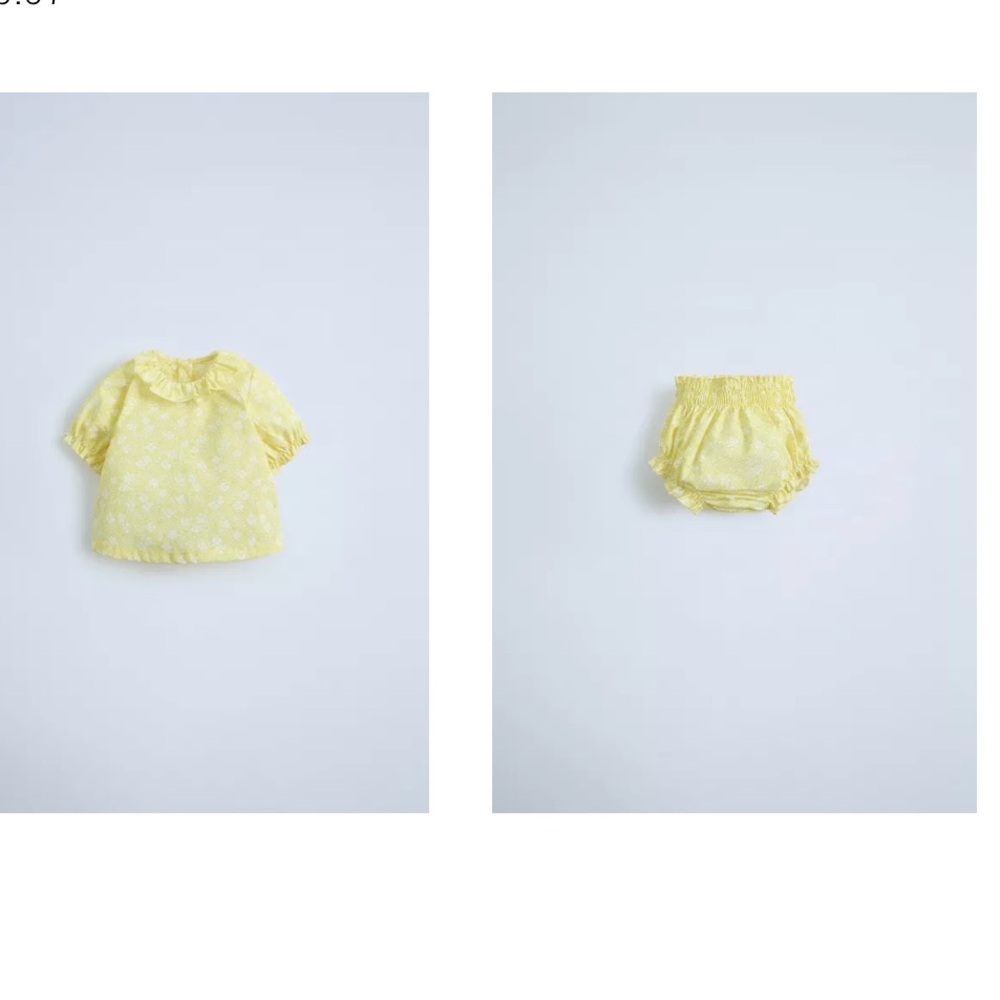 Yellow Floral Kids Top zara with bloomers